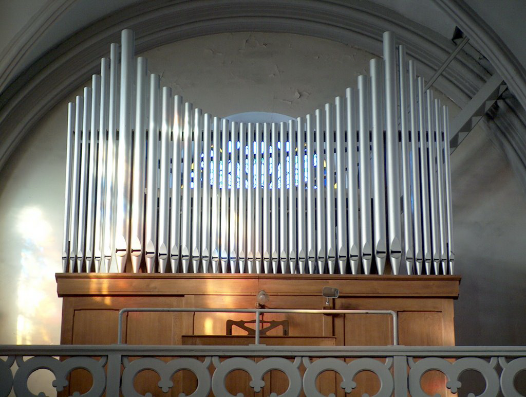 photo de 
						l'orgue Georgel/Dominique en tribune